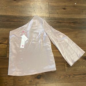 NWOT Parker Ripley One Shoulder Silk Muave Blouse